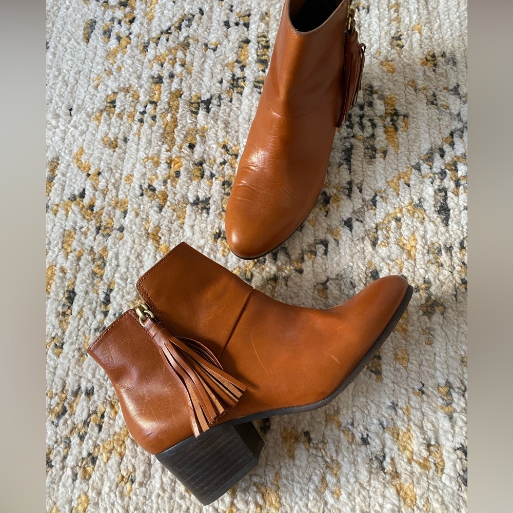 Coach Leather Booties / Cognac Brown